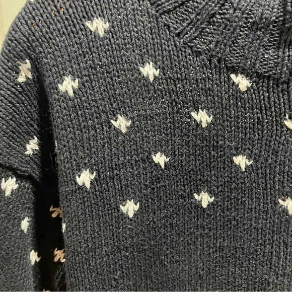 Studio Michelle Stuart Vibtage Black Hand Knit Sweater Ducks Geese Turtleneck - Picture 3 of 8